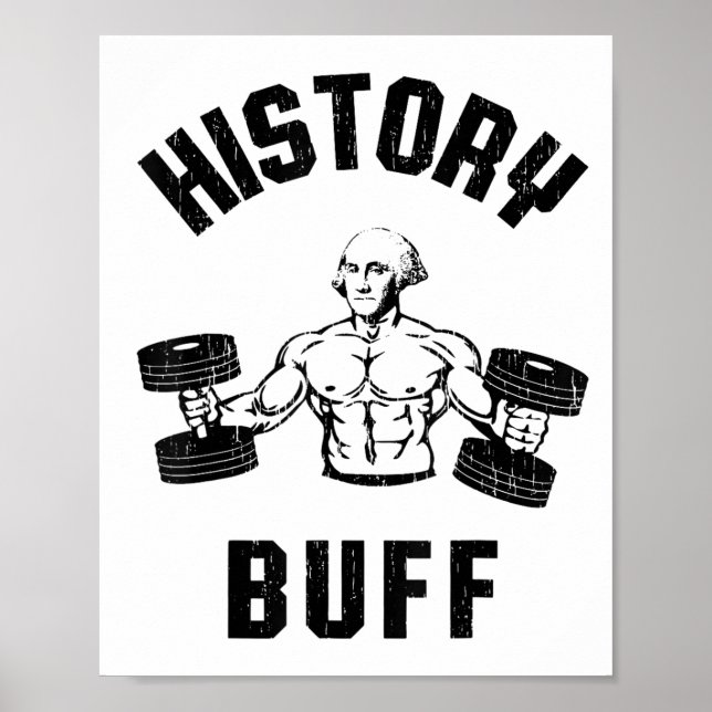 Poster History Buff Funny George Washington Workout , Sma (Devant)