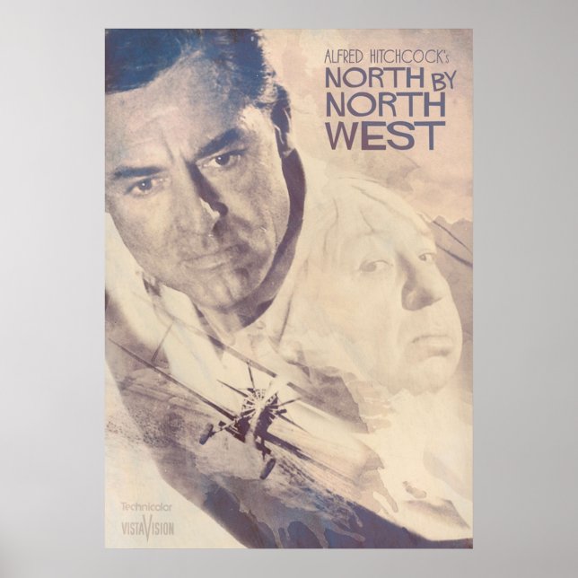Poster Hitchcock Fine Art North By Northwest classic film (Devant)
