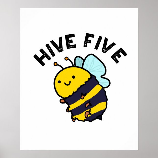 Poster Hive Cinq Funky High Cinq Bee Pun (Devant)