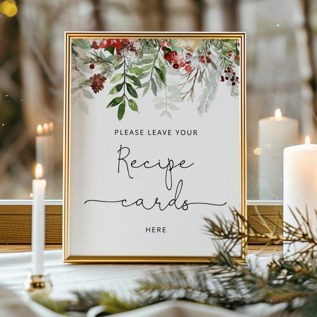 Poster Hiver à feuillage persistant laissez votre carte d (Créateur téléchargé)