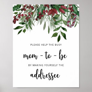 Poster Hiver Aidez la maman à être occupée à s'adresser à
