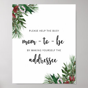 Poster Hiver Aidez la maman à être occupée Adressez-vous 