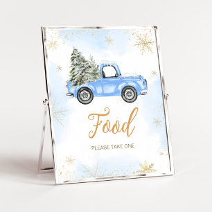 Poster Hiver Blue Truck Food
