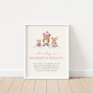 Poster Hiver Bois Animaux Quelle taille est le ventre de
