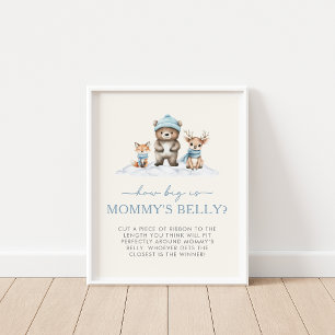 Poster Hiver Bois Animaux Quelle taille est le ventre de