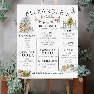 Poster Hiver enchanté   Forêt 1er anniversaire Jalon