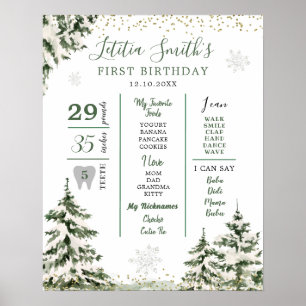 Poster Hiver Forêt de l'Onederland Premier anniversaire J