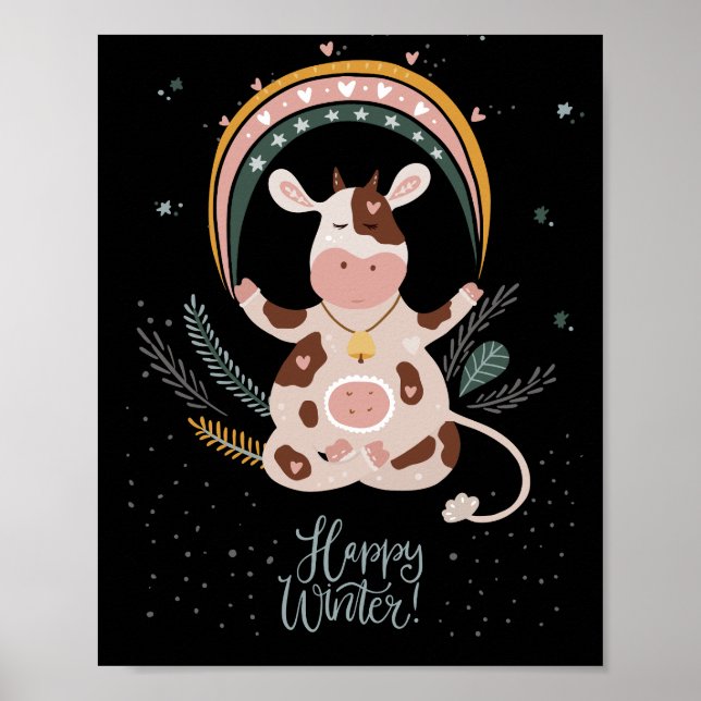 Poster hiver heureux (Devant)