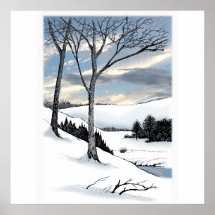 Poster Hiver Hillside