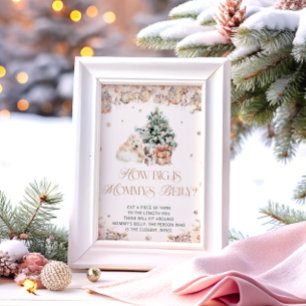 Poster Hiver mignon ours à quel point le ventre de maman 