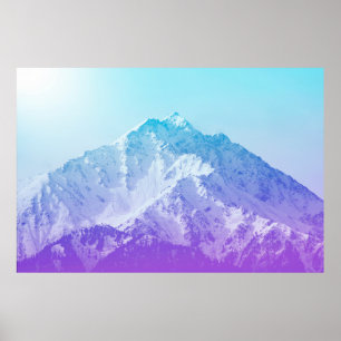 Poster Hiver montagne, hipster, pic, photo, ba