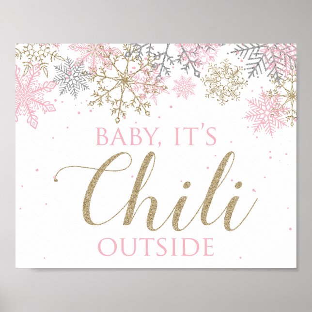 Poster Hiver ONEderland Baby It's Chili Outside Sign (Devant)