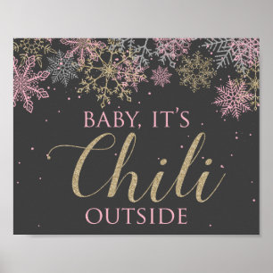Poster Hiver ONEderland Baby It's Chili Outside Sign