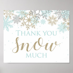 Poster Hiver Onederland Merci Neige Beaucoup de signe