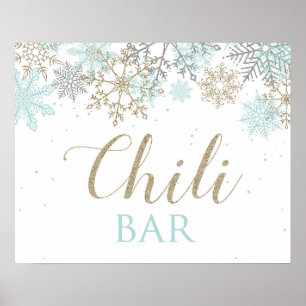Poster Hiver Onederland Snowflake chili Barre Signale