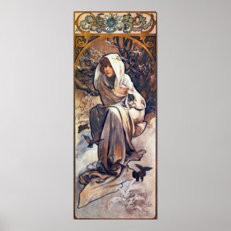 Poster hiver par Alphonse Mucha