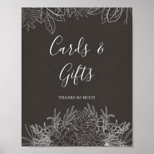 Poster Hiver rustique Cartes et cadeaux de charbon