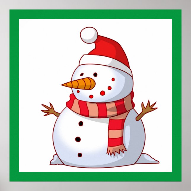 POSTER HIVER SNOWMAN (Devant)