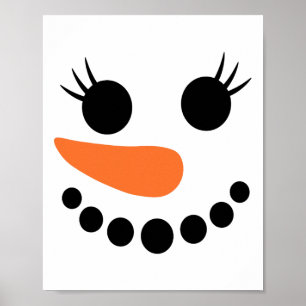 Poster Hiver Snowman Face Eaux Cachettes Noël Noël Noël N