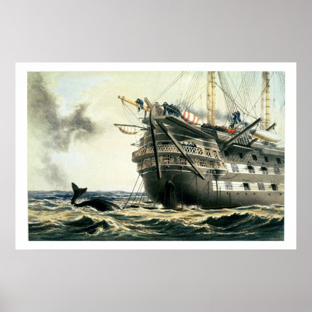 Poster HMS Agamemnon laying the original Atlantic Cable, (Devant)