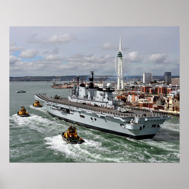 Poster HMS Illustrious Vintage Nautical Aircraft Carrière (Devant)