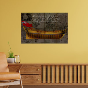 Poster HMS Jersey Navire de Ligne Peinture Historique