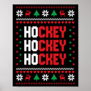 Poster Ho Ho Ho Hockey Sweat-shirt Noël Moche Vacances Ho