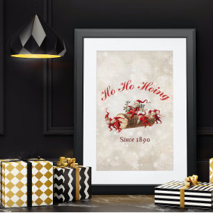 Poster Ho Ho Hoing depuis 1890 vintage Noël Salutation