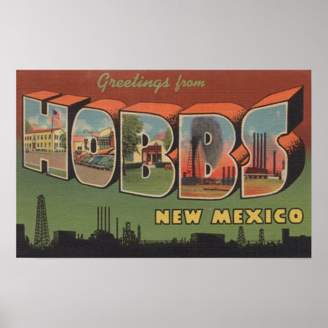 Poster Hobbs, Nouveau-Mexique - Scènes de grandes lettres (Devant)