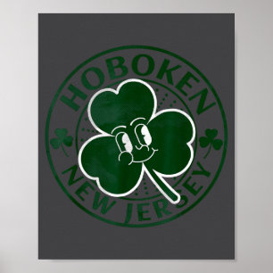 Poster Hoboken New Jersey Shamrock Irlandais Nj Souvenir