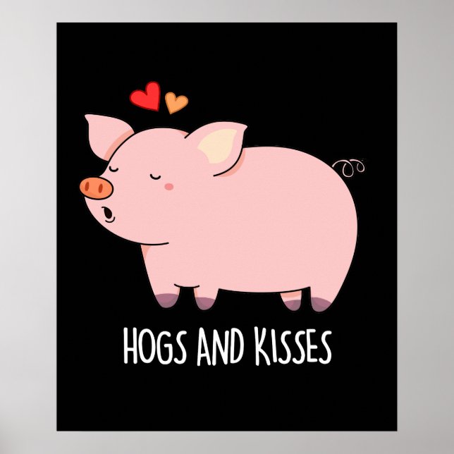 Poster Hochons et baisers Funny Hog Pig Pun Dark BG (Devant)