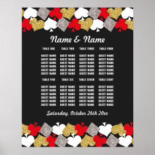 Poster Hochzeitsfeier Sitzplatz Vegas Casino Karte