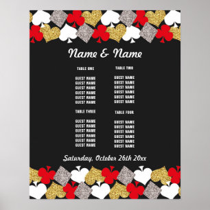 Poster Hochzeitsfeier Sitzplatz Vegas Casino Karte
