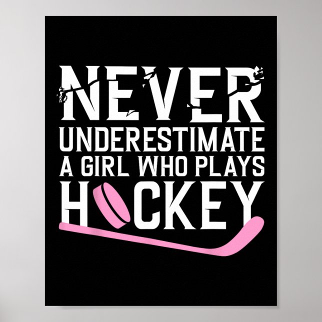 Poster Hockey Amusant Pour Femmes Filles Joueuse De Hocke (Devant)