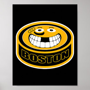 Poster Hockey Boston M. Enfant drôle Adulte Puck Sourire