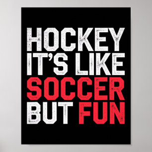 Poster Hockey C'est comme le football mais amusant Athlèt