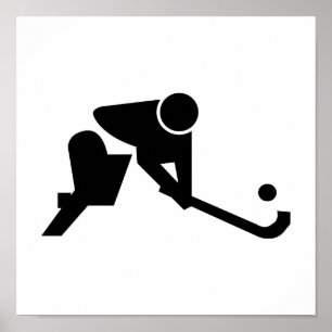 Poster Hockey de champ de silhouette