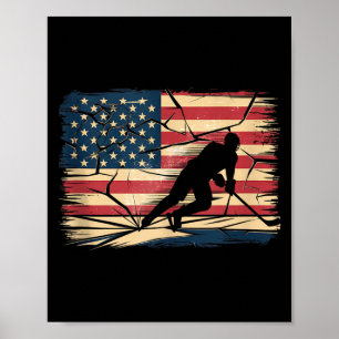 Poster Hockey Drapeau Américain