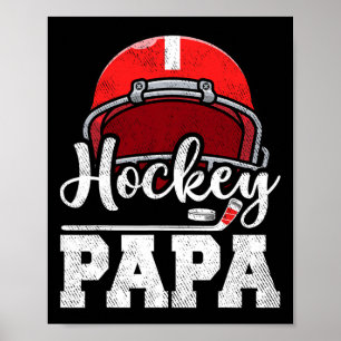 Poster Hockey Papa Joueur Joueur Jour Fête des pères