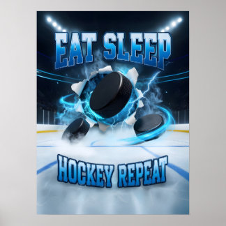 Poster Hockey Rétro Vintage Bootleg