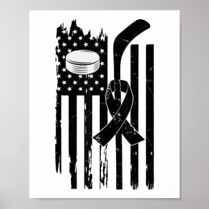 Poster Hockey Ruban Rose Sensibilisation au Cancer du Sei