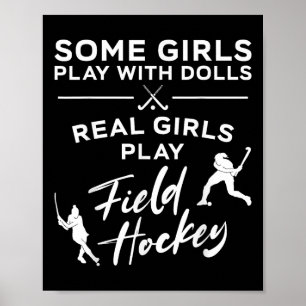 Poster Hockey sur gazon Certaines filles jouent avec des