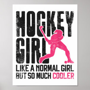Poster Hockey sur gazon Fille de hockey Comme une fille n