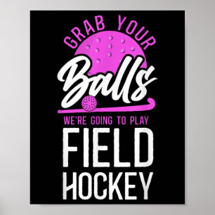Poster Hockey sur gazon jeu de mots humour adulte attrape
