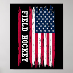 Poster Hockey sur gazon Usa Drapeau américain Joueur de h