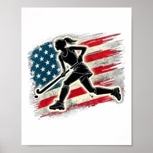 Poster Hockey sur gazon Usa Fille États-Unis d'Amérique F