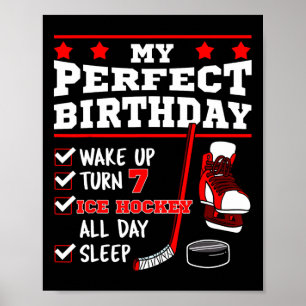 Poster Hockey sur glace 7e anniversaire parfait joueur de
