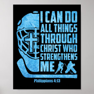 Poster Hockey sur glace chrétien Jésus religieux garçons 