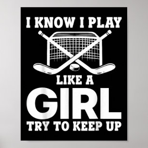 Poster Hockey sur glace cool pour les femmes amateurs de