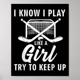 Poster Hockey sur glace cool pour les femmes filles amour
